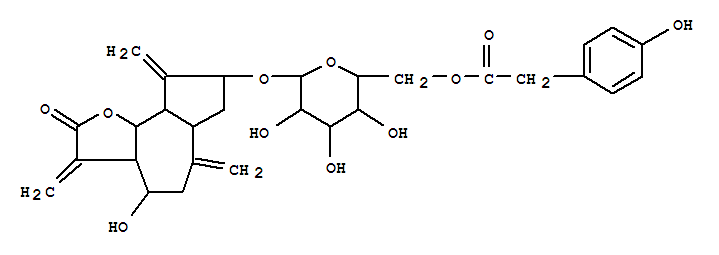 Benzeneaceticacid, 4-hydroxy-, 6'-ester with 8-(b-D-glucopyranosyloxy)decahydro-4-hydroxy-3,6,9-tris(methylene)azuleno[4,5-b]furan-2(3H)-one,[3aR-(3aa,4a,6aa,8b,9aa,9bb)]-