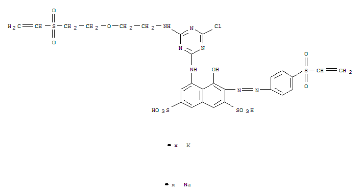 2,7-Naphthalenedisulfonic acid, 5-4-chloro-6-2-2-(ethenylsulfonyl)ethoxyethylamino-1,3,5-triazin-2-ylamino-3-4-(ethenylsulfonyl)phenylazo-4-hydroxy-, potassium sodium salt