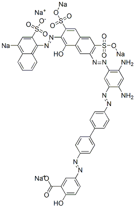 5-[[4-[[2,4-Diamino-5-[[7-[(4-sodiosulfo-1-naphthalenyl)azo]-8-hydroxy-3,6-bis(sodiosulfo)-2-naphthalenyl]azo]phenyl]azo][1,1-biphenyl]-4-yl]azo]-2-hydroxybenzoic acid sodium salt