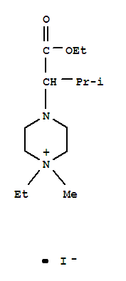 4-[1-(ethoxycarbonyl)-2-methylpropyl]-1-ethyl-1-methylpiperazin-1-ium iodide