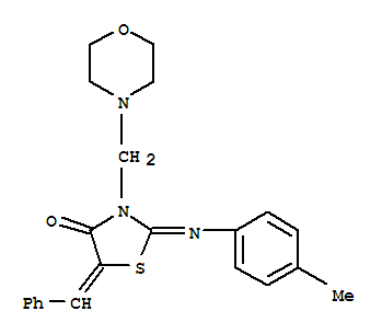 (2Z,5E)-2-[(4-methylphenyl)imino]-3-(morpholin-4-ylmethyl)-5-(phenylmethylidene)-1,3-thiazolidin-4-one