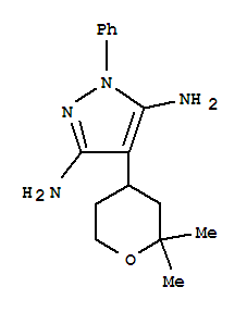 4-(2,2-dimethyltetrahydro-2H-pyran-4-yl)-1-phenyl-1H-pyrazole-3,5-diamine