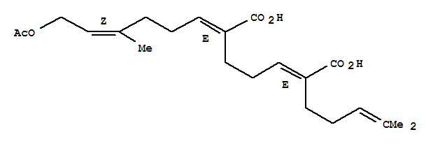2-Heptenedioic acid,6-[(4Z)-6-(acetyloxy)-4-methyl-4-hexen-1-ylidene]-2-(4-methyl-3-penten-1-yl)-,(2E,6E)-