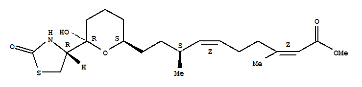 methyl (2Z,6Z,8S)-10-{(2S,6R)-6-hydroxy-6-[(4R)-2-oxo-1,3-thiazolidin-4-yl]tetrahydro-2H-pyran-2-yl}-3,8-dimethyldeca-2,6-dienoate