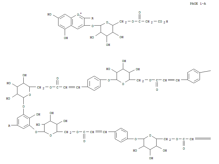 1-Benzopyrylium,3-[[6-O-(carboxyacetyl)-b-D-glucopyranosyl]oxy]-5,7-dihydroxy-2-[4-hydroxy-3,5-bis[[6-O-[3-[4-[[6-O-[3-(4-hydroxyphenyl)-1-oxo-2-propenyl]-b-D-glucopyranosyl]oxy]phenyl]-1-oxo-2-propenyl]-b-D-glucopyranosyl]oxy]phenyl]-,(all-E)-