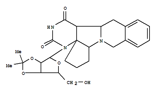 5,6,7,7a,9,10,14b,14c-octahydro-4-(2,3-O-(1-methylethylidene)-ribofuranosyl)cyclopenta(4,5)pyrimido(5,4:3,4)pyrrolo(2,1-a)isoquinoline-1,3(2H,4H)-dione