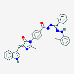 4-[(4e)-4-(1h-indol-3-ylmethylidene)-2-methyl-5-oxoimidazol-1-yl]-n-[(e)-n-(2-methylanilino)-c-phenylcarbonimidoyl]iminobenzamide