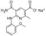 3-Pyridinecarboxylic acid, 5-(aminocarbonyl)-6-((2-methoxyphenyl)amino )-2-methyl-, monosodium salt