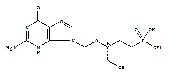 ethyl hydrogen {(3R)-3-[(2-amino-6-oxo-3,6-dihydro-9H-purin-9-yl)methoxy]-4-hydroxybutyl}phosphonate