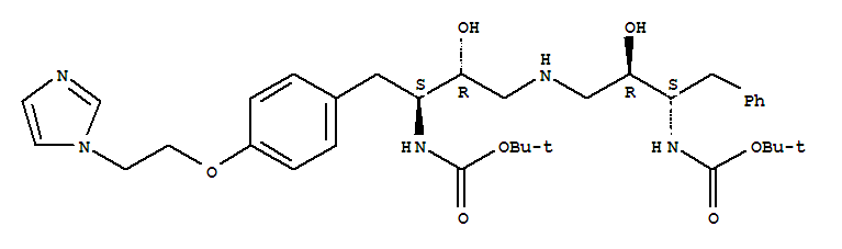 carbamic acid, N-[(1S,2R)-3-[[(2R,3S)-3-[[(1,1-dimethylethoxy)carbonyl]amino]-2-hydroxy-4-[4-[2-(1H-imidazol-1-yl)ethoxy]phenyl]butyl]amino]-2-hydroxy-1-(phenylmethyl)propyl]-, 1,1-dimethylethyl ester