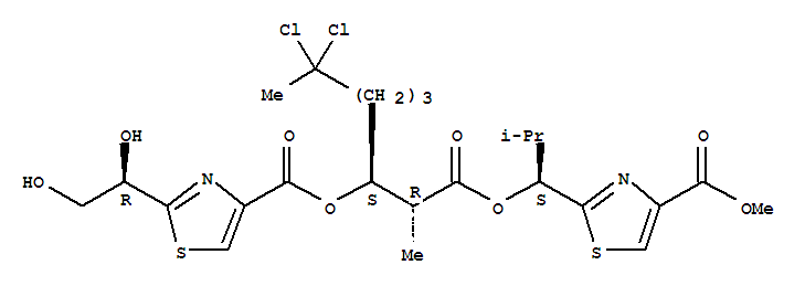 4-Thiazolecarboxylicacid,2-[1-[[7,7-dichloro-3-[[[2-(1,2-dihydroxyethyl)-4-thiazolyl]carbonyl]oxy]-2-methyl-1-oxooctyl]oxy]-2-methylpropyl]-,methyl ester, [2R-[1(S*),2R*,3S*(R*)]]-