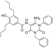 Benzamide, N-[6-amino-1,2,3,4-tetrahydro-2,4-dioxo-1-phenyl-3-(phenylmethyl)-5-pyrimidinyl]-3,5-dibutyl-4-hydroxy-