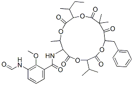 N-(15-Benzyl-10-sec-butyl-3-isopropyl-7,13,13-trimethyl-2,5,9,12,14-pentaoxo-1,4,8,11-tetraoxacyclopentadeca-6-yl)-3-formylamino-2-methoxybenzamide