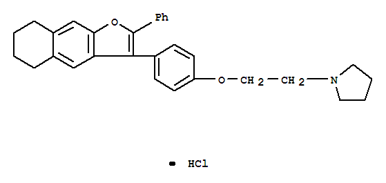 1-{2-[4-(2-phenyl-5,6,7,8-tetrahydronaphtho[2,3-b]furan-3-yl)phenoxy]ethyl}pyrrolidine hydrochloride (1:1)