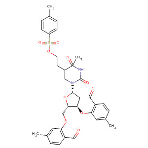 Uridine, 2'-deoxy-4-O-methyl-5-[2-[[(4-methylphenyl)sulfonyl]oxy]ethyl]-,3',5'-bis(4-methylbenzoate)