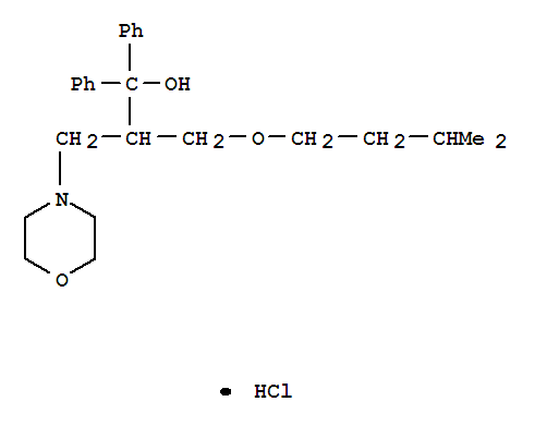 4-Morpholinepropanol, b-[(3-methylbutoxy)methyl]-a,a-diphenyl-, hydrochloride (1:1)