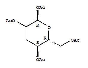 .alpha.-D-erythro-Hex-2-enopyranose, 3-deoxy-, tetraacetate