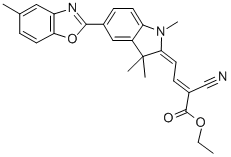 ethyl 2-cyano-4-[1,3-dihydro-1,3,3-trimethyl-5-(5-methyl-2-benzoxazolyl)-2H-indole-2-ylidene]-2-butenoate