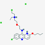 2-butoxy-7-chloro-10-[(2-{2-[(2-chloroethyl)(ethyl)ammonio]ethoxy}ethyl)amino]benzo[b][1,5]naphthyridin-1-ium dichloride