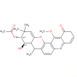 7H-Benzo[b]pyrano[3,2-h]acridin-7-one,2-(acetyloxy)-1,2,3,14-tetrahydro-1-hydroxy-6-methoxy-3,3,14-trimethyl-,(1R,2R)-rel-