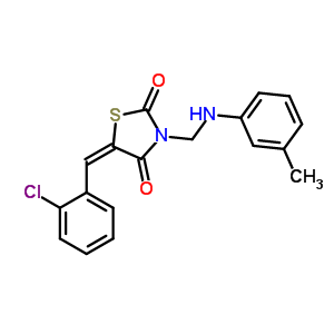 (5E)-5-(2-chlorobenzylidene)-3-{[(3-methylphenyl)amino]methyl}-1,3-thiazolidine-2,4-dione