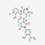 4-[6a,9a-dichloro-6-(3-fluoro-2-hydroxyphenyl)-8-methyl-1,3,7,9-tetraoxo-3a,4,6,10,10a,10b-hexahydroisoindolo[5,6-e]isoindol-2-yl]-2-hydroxybenzoic Acid