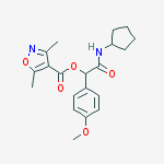 4-ISOXAZOLECARBOXYLIC ACID 3,5-DIMETHYL-,2-(CYCLOPENTYLAMINO)-1-(4-METHOXYPHENYL)-2-OXOETHYL ESTER