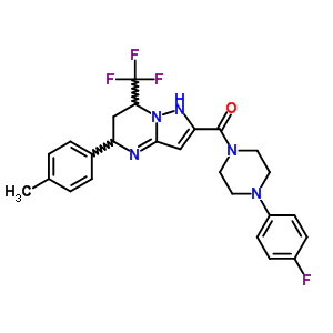 [4-(4-fluorophenyl)piperazin-1-yl]-[5-(4-methylphenyl)-7-(trifluoromethyl)-1,5,6,7-tetrahydropyrazolo[1,5-a]pyrimidin-2-yl]methanone