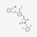 2-[[4-[[3-[(2-chloro-6-fluorophenyl)methyl]-2,4-dioxo-1,3-thiazolidin-5-ylidene]methyl]-2-ethoxyphenoxy]methyl]benzonitrile
