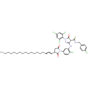 1H-Pyrazole-4-carbothioamide,3-[[2-chloro-5-[3-(octadecenyl)-2,5-dioxo-1-pyrrolidinyl]phenyl]amino]-N-[(4-chlorophenyl)methyl]-4,5-dihydro-5-oxo-1-(2,4,6-trichlorophenyl)-
