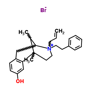8-hydroxy-6,11-dimethyl-3-(2-phenylethyl)-3-prop-2-en-1-yl-1,2,3,4,5,6-hexahydro-2,6-methano-3-benzazocinium bromide