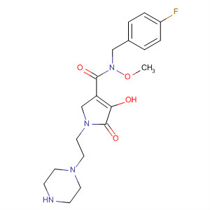 1H-Pyrrole-3-carboxamide,N-[(4-fluorophenyl)methyl]-2,5-dihydro-4-hydroxy-N-methoxy-5-oxo-1-[2-(1-piperazinyl)ethyl]-