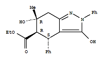 ethyl (4S,5R,6S)-6-hydroxy-6-methyl-3-oxo-2,4-diphenyl-2,3,4,5,6,7-hexahydro-1H-indazole-5-carboxylate