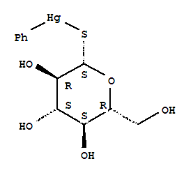 Mercury, phenyl(1-thio-.beta.-D-glucopyranosato-S)-