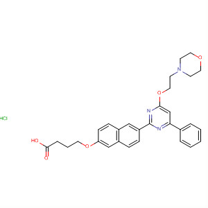 Butanoic acid,4-[[6-[4-[2-(4-morpholinyl)ethoxy]-6-phenyl-2-pyrimidinyl]-2-naphthalenyl]oxy]-, monohydrochloride