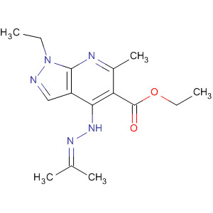 1H-Pyrazolo[3,4-b]pyridine-5-carboxylic acid,1-ethyl-6-methyl-4-[(1-methylethylidene)hydrazino]-, ethyl ester