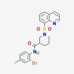 N-(2-bromo-4-methylphenyl)-1-(quinolin-8-ylsulfonyl)piperidine-3-carboxamide