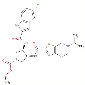 1-Pyrrolidinecarboxylic acid,3-[[(5-chloro-1H-indol-2-yl)carbonyl]amino]-4-[[[4,5,6,7-tetrahydro-5-(1-methylethyl)thiazolo[5,4-c]pyridin-2-yl]carbonyl]amino]-, ethyl ester,(3R,4R)-