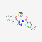 2-[(2-chlorophenyl)methylidene]-7-methyl-n-(2-methylphenyl)-3-oxo-5-thiophen-2-yl-5h-[1,3]thiazolo[3,2-a]pyrimidine-6-carboxamide