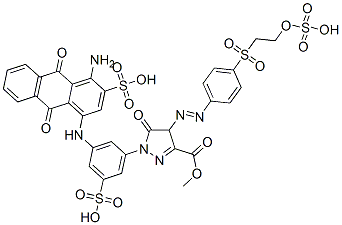 1-[3-[[(4-Amino-9,10-dihydro-9,10-dioxo-3-sulfoanthracen)-1-yl]amino]-5-sulfophenyl]-4,5-dihydro-5-oxo-4-[[4-[[2-(sulfooxy)ethyl]sulfonyl]phenyl]azo]-1H-pyrazole-3-carboxylic acid 3-methyl ester
