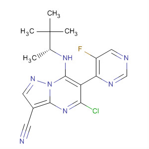 Pyrazolo[1,5-a]pyrimidine-3-carbonitrile,5-chloro-6-(5-fluoro-4-pyrimidinyl)-7-[[(1R)-1,2,2-trimethylpropyl]amino]-