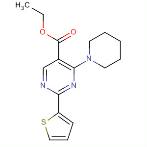 5-Pyrimidinecarboxylic acid, 4-(1-piperidinyl)-2-(2-thienyl)-, ethyl ester