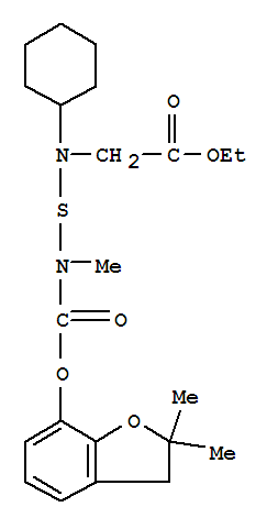 Glycine, N-cyclohexyl-N-(((((2,3-dihydro-2,2-dimethyl-7-benzofuranyl)oxy)carbonyl)methylamino)thio)-, ethyl ester