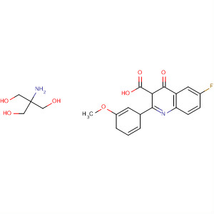 3-Quinolinecarboxylic acid,6-fluoro-1,4-dihydro-2-(3-methoxyphenyl)-4-oxo-, compd. with2-amino-2-(hydroxymethyl)-1,3-propanediol (1:1)