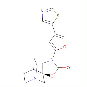 Spiro[1-azabicyclo[2.2.2]octane-3,5'-oxazolidin]-2'-one,3'-[4-(5-thiazolyl)-2-furanyl]-, (3R)-