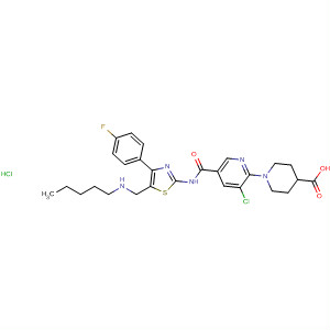 4-Piperidinecarboxylic acid,1-[5-[[[5-[(butylmethylamino)methyl]-4-(4-fluorophenyl)-2-thiazolyl]amino]carbonyl]-3-chloro-2-pyridinyl]-, monohydrochloride