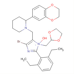 Piperidine,1-[[4-bromo-2-(2,6-diethylphenyl)-1-(1,3-dioxolan-2-ylmethyl)-1H-imidazol-5-yl]methyl]-2-(2,3-dihydro-1,4-benzodioxin-6-yl)-