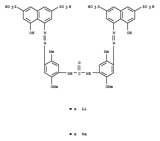 4,4'-(Carbonylbis(imino(5-methoxy-2-methyl-p-phenylene)azo))bis(5-hydroxynaphthalene-2,7-disulphonic) acid, lithium sodium salt