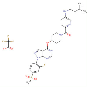 Piperidine,4-[[1-[2-fluoro-4-(methylsulfonyl)phenyl]-1H-pyrazolo[3,4-d]pyrimidin-4-yl]oxy]-1-[[5-[(3-methylbutyl)amino]-2-pyridinyl]carbonyl]-, trifluoroacetate