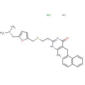 4(1H)-Pyrimidinone,2-[2-[[[5-[(dimethylamino)methyl]-2-furanyl]methyl]thio]ethyl]-6-methyl-5-(1-naphthalenylmethyl)-, dihydrochloride